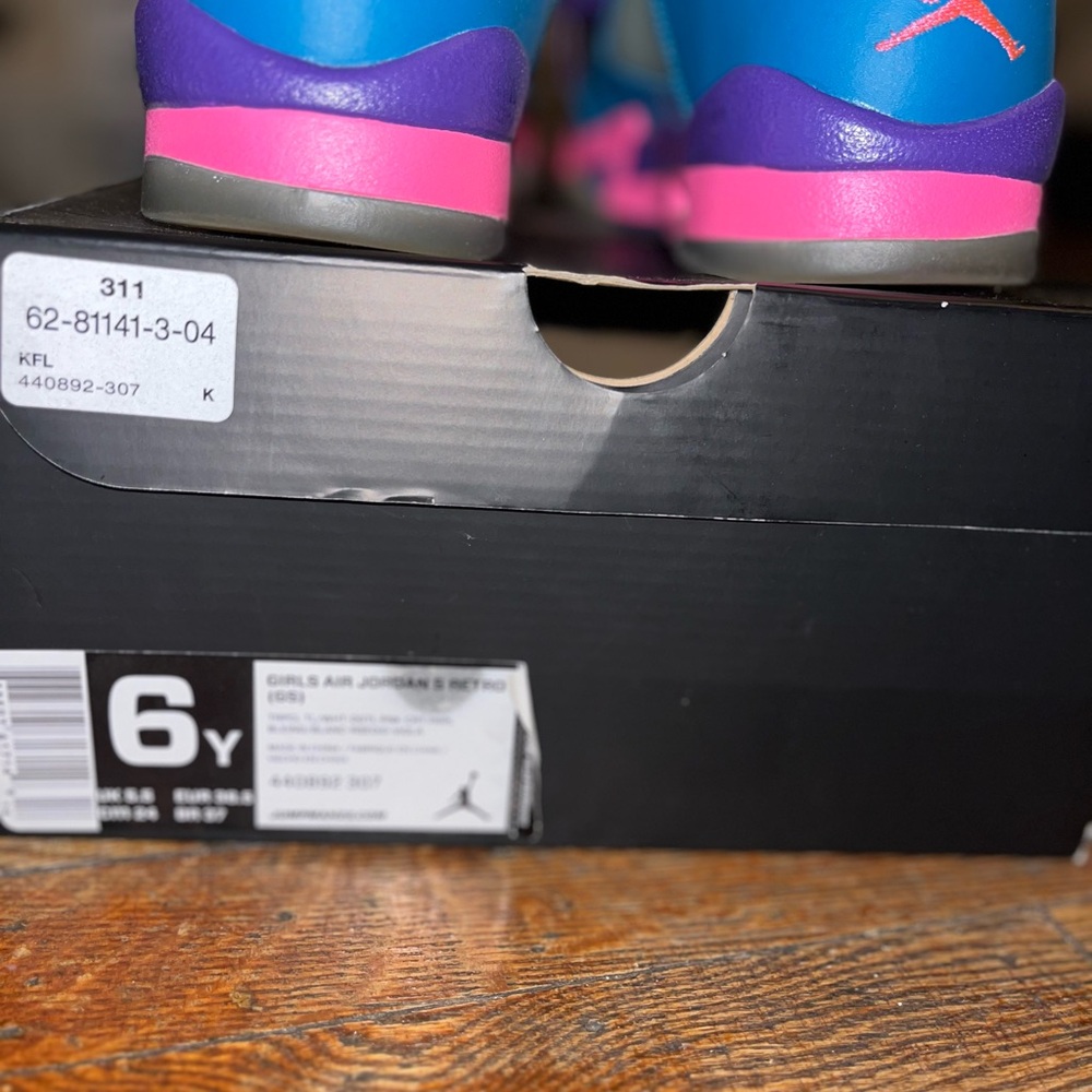 Nike Air Jordan 5 Retro Boys Basketball Shoes Blue Size 6Y 440892-307 - Picture 7 of 7